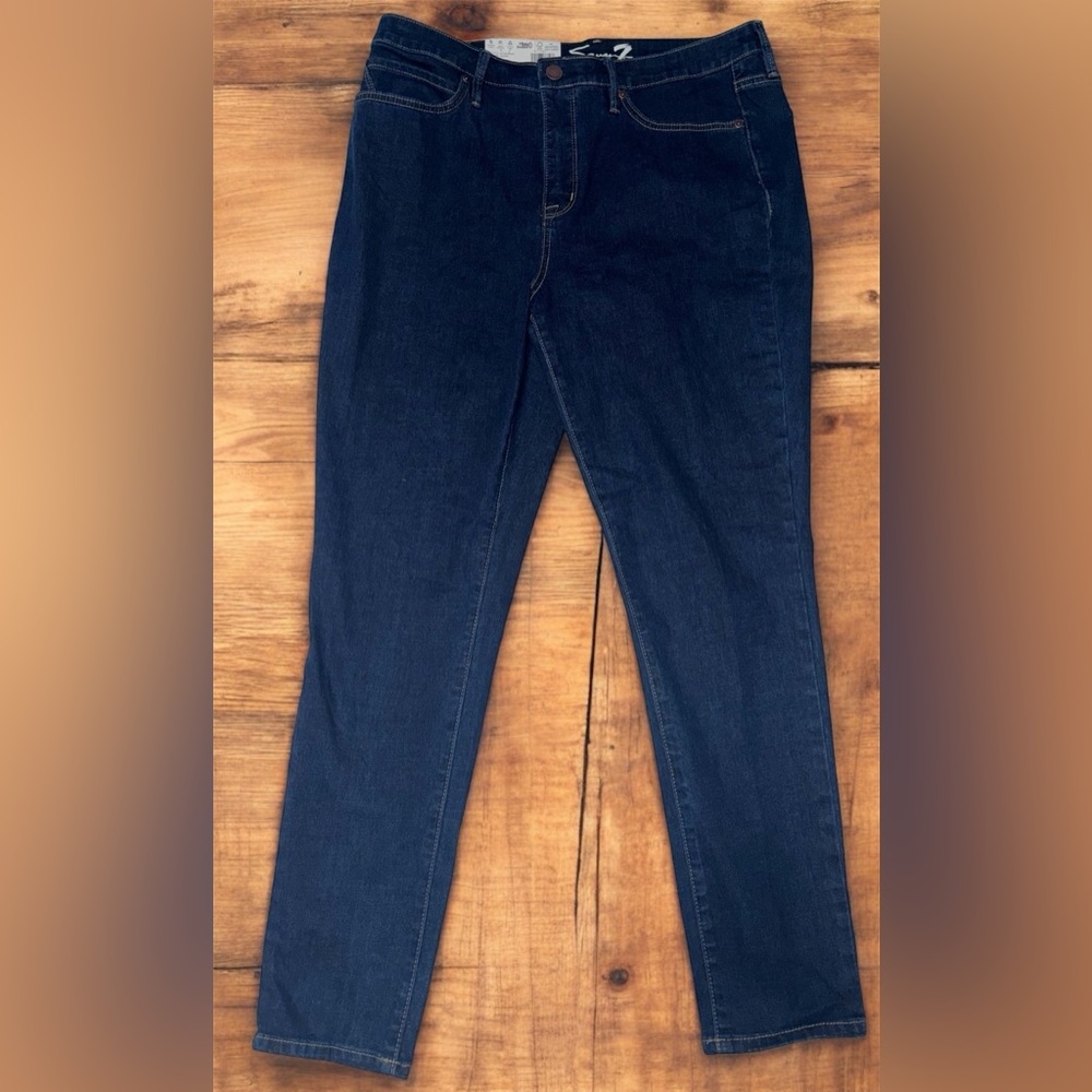Seven7 Dark Blue Denim High Rise Skinny Jeans Women’s 12